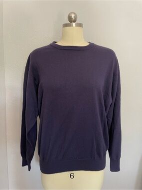 Gran Sasso Men's Crewneck Sweater in Deep Purple